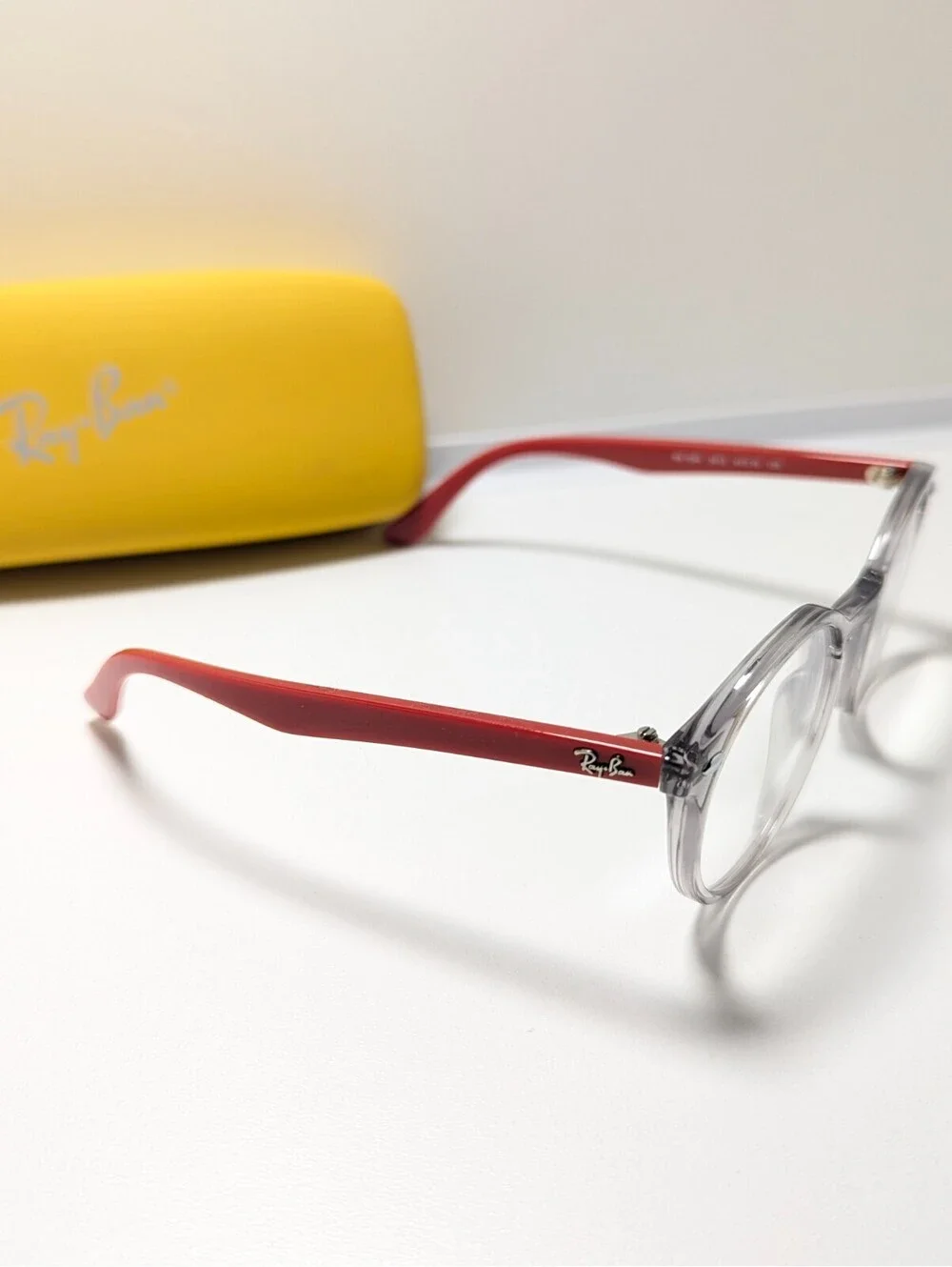 Ray-Ban RB1594 3812 Gray Red Panto KIDS Toddlers Eyeglasses 44-19-130 w/ Case